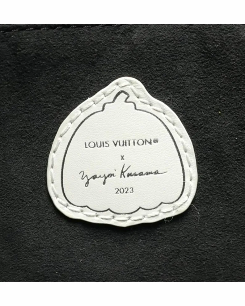 Tote Bags*Louis Vuitton Preloved Neverfull MM Empreinte and White Polka Dot Tote Bag Black