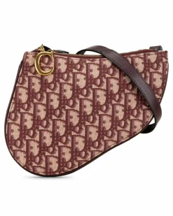 Cross-Body Bags*Dior Preloved Oblique Saddle Triple Zip Crossbody with Canvas and Leather Red