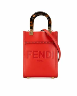 Tote Bags*Fendi Preloved Peekaboo ISeeU Mini Tote Bag Leather WACXGIXHCS8LV900 Red