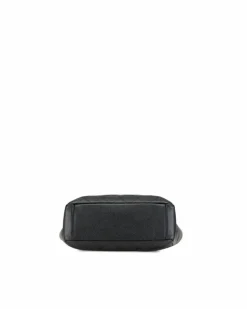 Tote Bags*Chanel Preloved Petite Quilted Leather Shopping Tote with Curb Chain Handles Black