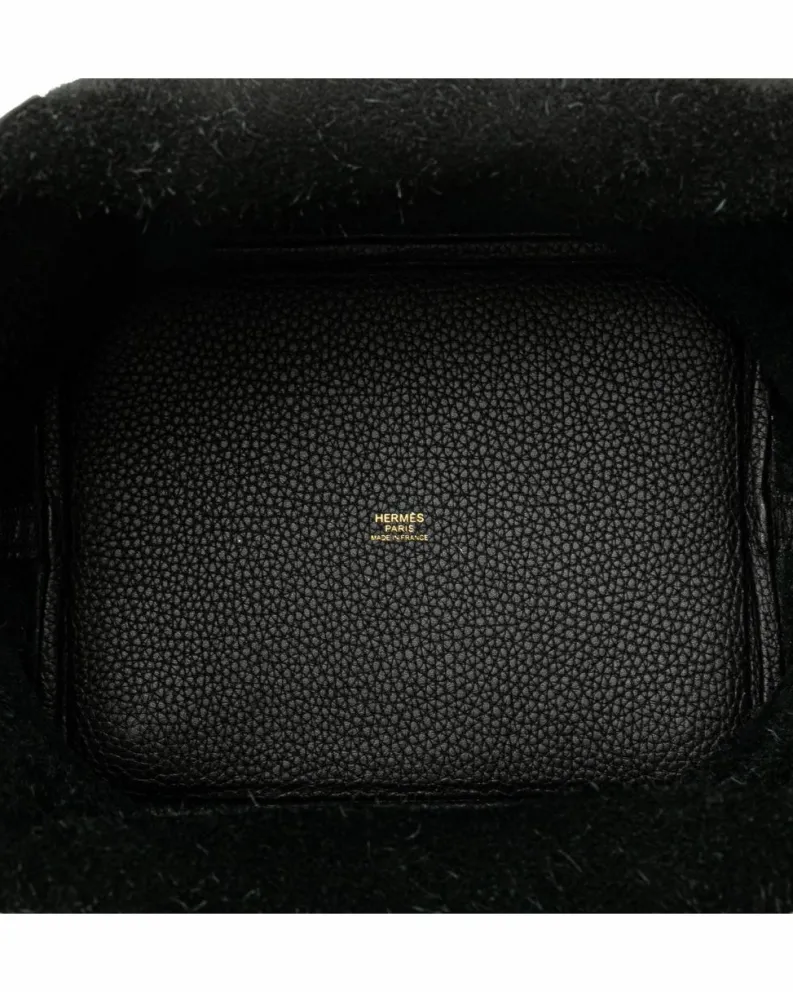 Tote Bags*Hermes Preloved Picotin Lock 22 Leather Tote with Buckle Closure Black