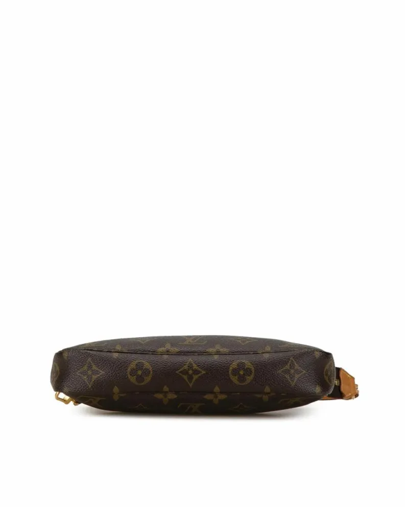 Shoulder Bags*Louis Vuitton Preloved Pochette Accessoires Monogram Coated Canvas Shoulder Bag Brown