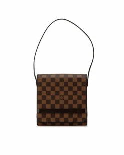 Shoulder Bags*Louis Vuitton Preloved Pochette Accessoires Damier Ebene Canvas Shoulder Bag Brown