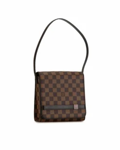 Shoulder Bags*Louis Vuitton Preloved Pochette Accessoires Damier Ebene Canvas Shoulder Bag Brown