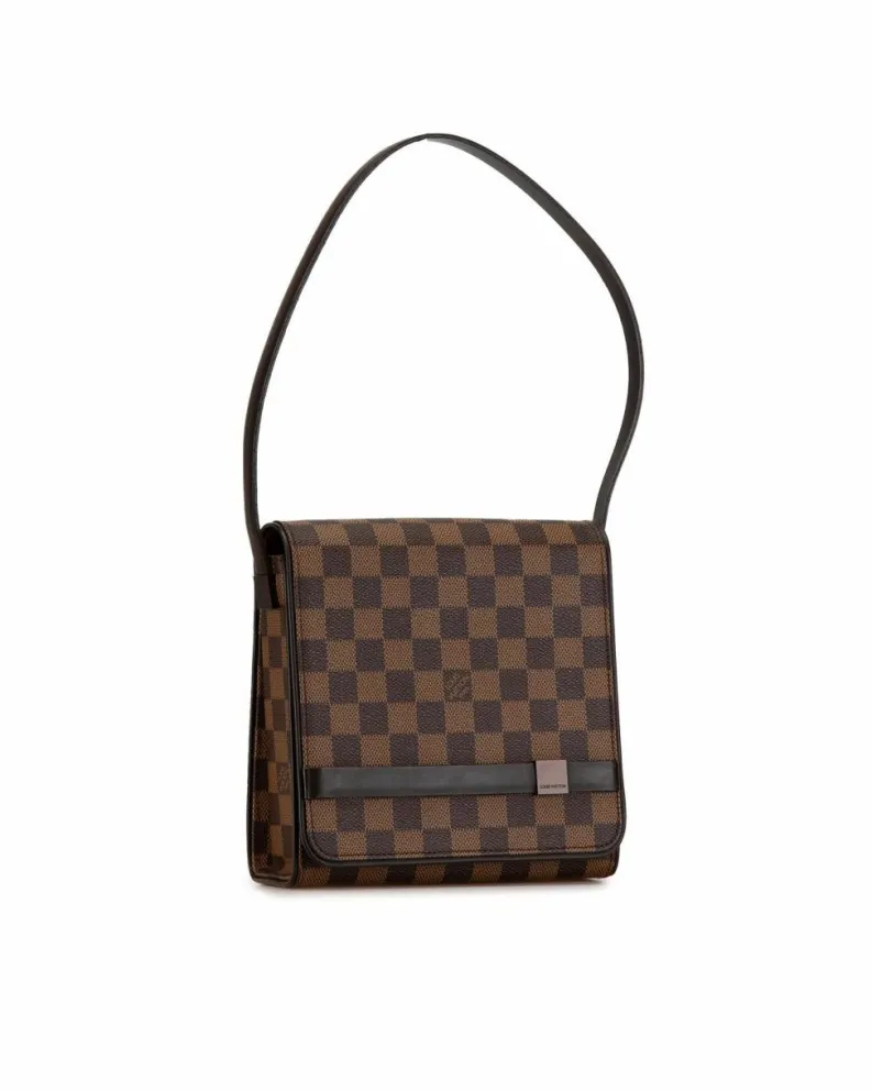 Shoulder Bags*Louis Vuitton Preloved Pochette Accessoires Damier Ebene Canvas Shoulder Bag Brown