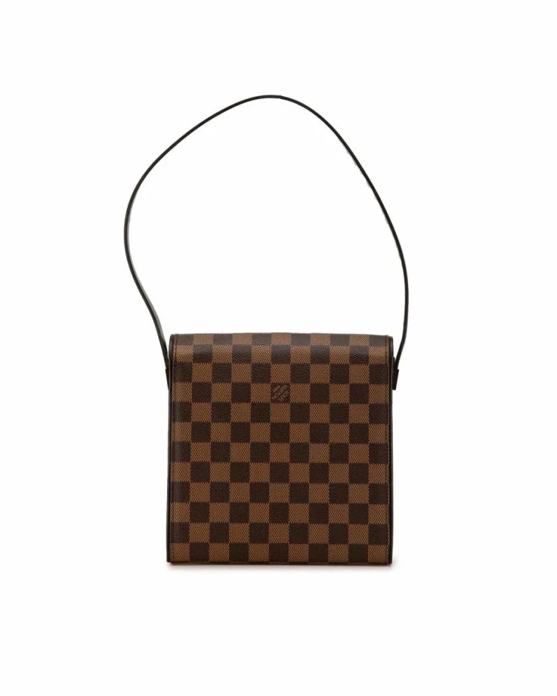 Shoulder Bags*Louis Vuitton Preloved Pochette Accessoires Damier Ebene Canvas Shoulder Bag Brown
