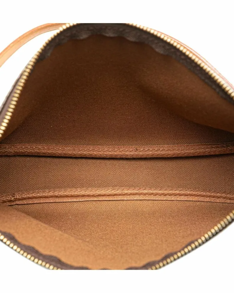 Shoulder Bags*Louis Vuitton Preloved Pochette Accessoires Monogram Coated Canvas Shoulder Bag Brown