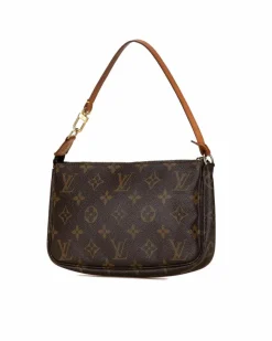 Shoulder Bags*Louis Vuitton Preloved Pochette Accessoires Monogram Shoulder Bag Brown