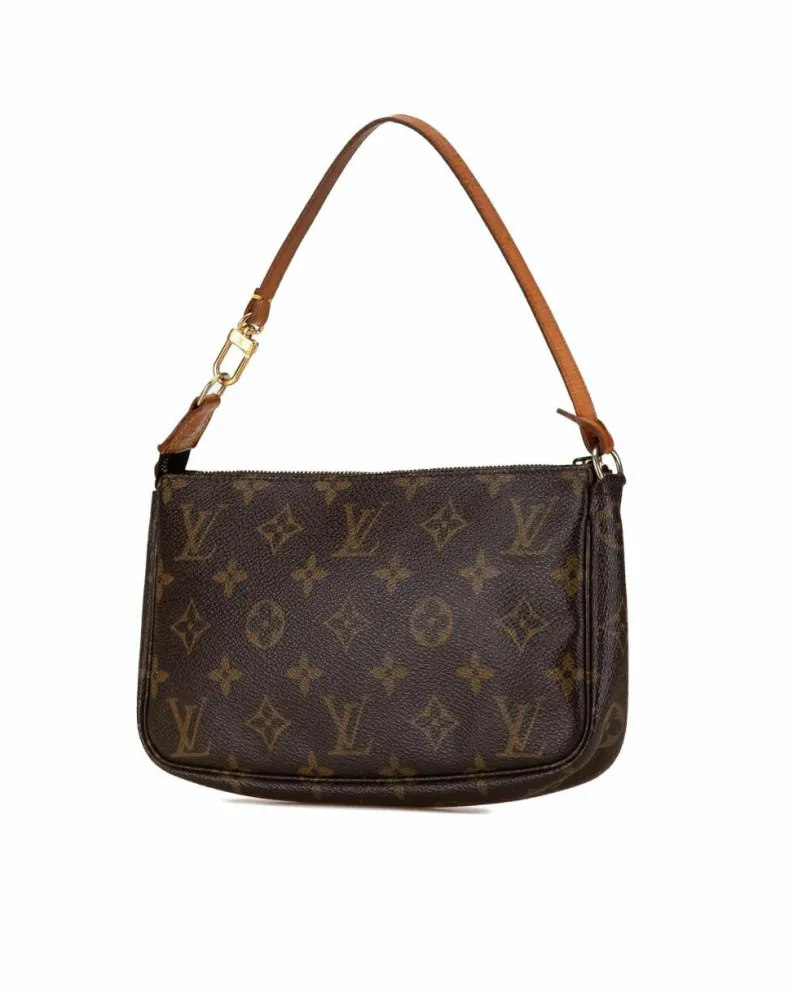 Shoulder Bags*Louis Vuitton Preloved Pochette Accessoires Monogram Shoulder Bag Brown