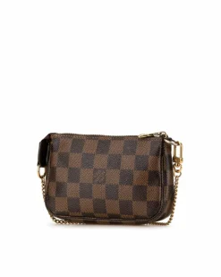 Cross-Body Bags*Louis Vuitton Preloved Pochette Accessoires Damier Ebene Canvas Handbag Authentic Brown