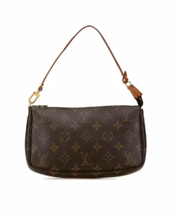 Cross-Body Bags*Louis Vuitton Preloved Pochette Felicie Monogram Canvas Shoulder Bag Authentic Brown