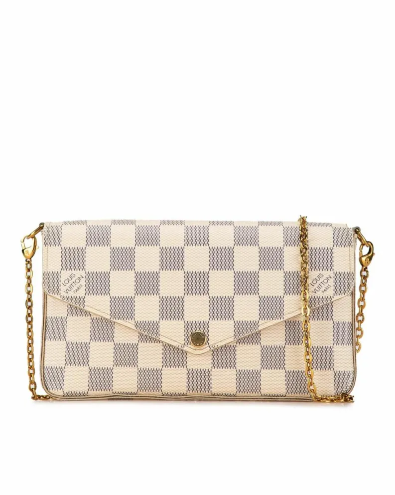 Cross-Body Bags*Louis Vuitton Preloved Pochette Metis Crossbody Bag Damier Azur White
