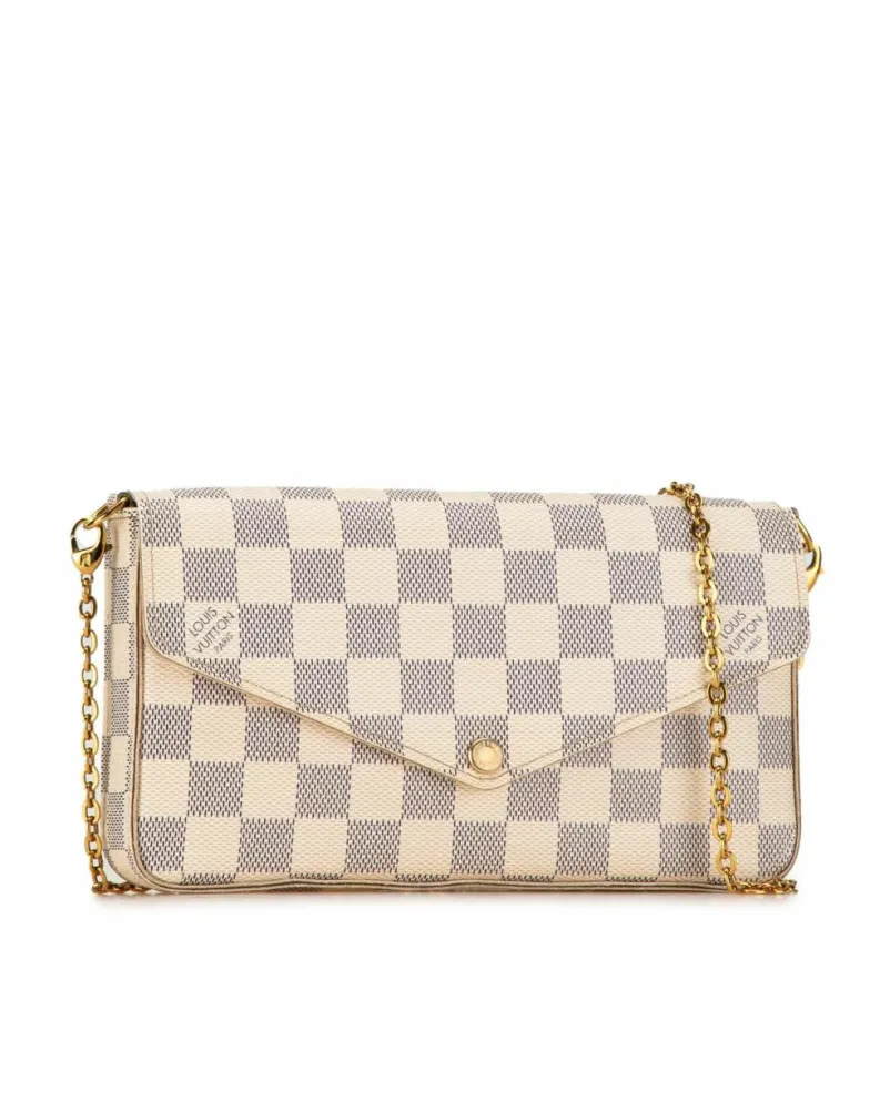 Cross-Body Bags*Louis Vuitton Preloved Pochette Metis Crossbody Bag Damier Azur White
