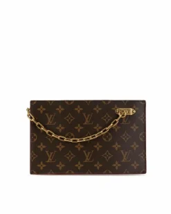 Clutch Bags*Louis Vuitton Preloved Pochette Metis Monogram Clutch Bag F0ARSM131Q85DB89 Brown
