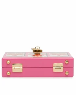 Cross-Body Bags*Dolce & Gabbana Preloved Printed Acrylic Amore Can Box Crossbody Bag with Metal Twist Pink