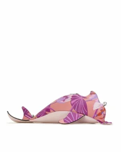 Cross-Body Bags*LOEWE Preloved Printed Dolphin Crossbody Bag with Adjustable Strap and Top Pink