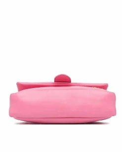 Shoulder Bags*Jacquemus Preloved Puffed Lambskin Leather Satchel with Detachable Handle and Pink