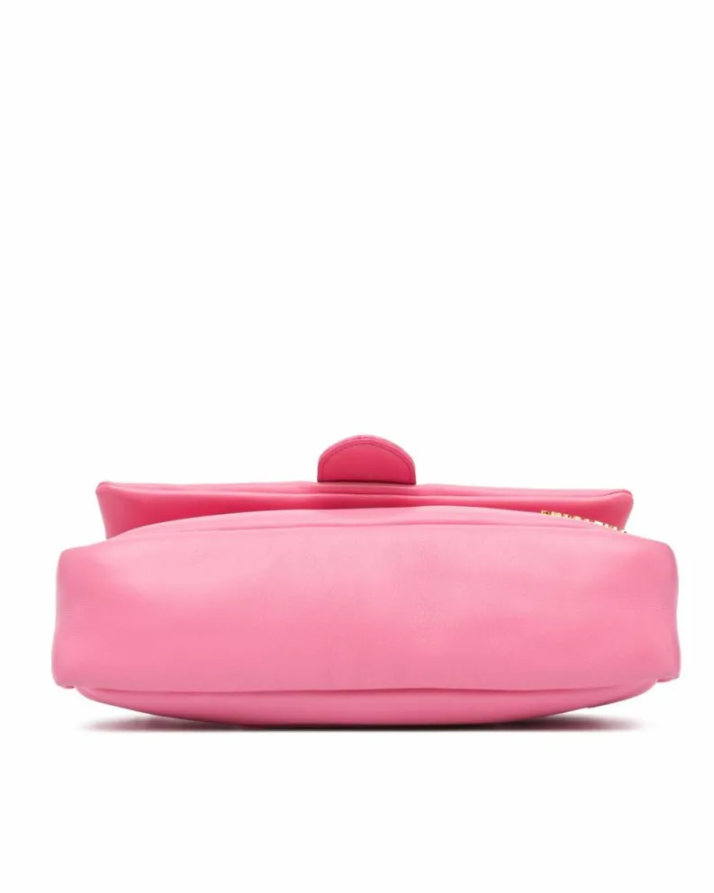 Shoulder Bags*Jacquemus Preloved Puffed Lambskin Leather Satchel with Detachable Handle and Pink
