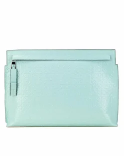 Clutch Bags*LOEWE Preloved Puzzle Clutch Bag in Aqua Leather Blue