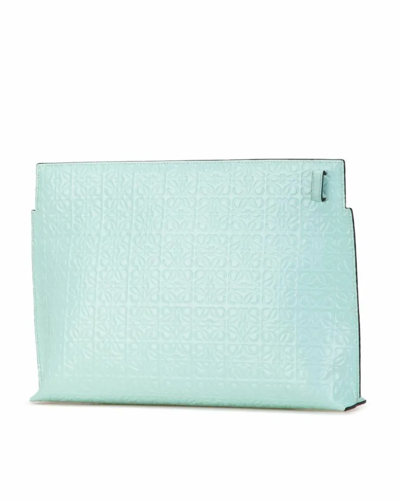 Clutch Bags*LOEWE Preloved Puzzle Clutch Bag in Aqua Leather Blue