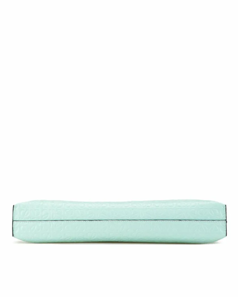 Clutch Bags*LOEWE Preloved Puzzle Clutch Bag in Aqua Leather Blue