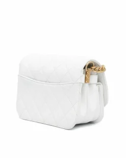 Cross-Body Bags*Chanel Preloved Quilted Caviar Flap Crossbody Bag with Chain Strap and CC White