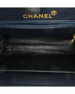 Cross-Body Bags*Chanel Preloved Quilted Jersey Chain Strap Crossbody with CC Turn Lock and Blue
