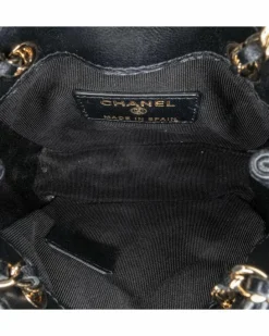 Clutch Bags*Chanel Preloved Quilted Lambskin Crossbody Tiny Shopping Clutch with Chain Black