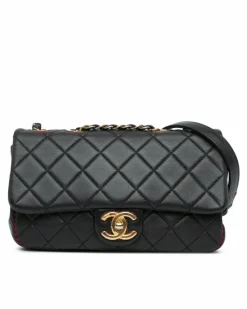 Cross-Body Bags*Chanel Preloved Quilted Lambskin Crossbody with Chain Strap and CC Turnlock Black