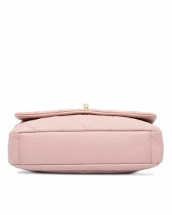 Cross-Body Bags*Chanel Preloved Quilted Lambskin Embellished Chain Flap Crossbody Bag Pink