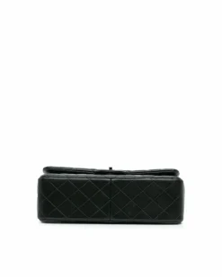 Shoulder Bags*Chanel Preloved Quilted Lambskin Double Flap Shoulder Bag with Chain Straps Black