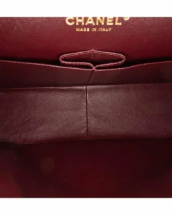 Shoulder Bags*Chanel Preloved Quilted Lambskin Leather Double Flap Shoulder Bag with Chain Black