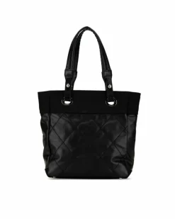 Tote Bags*Chanel Preloved Quilted Leather Tote Bag Black