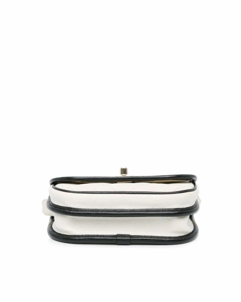 Cross-Body Bags*Chanel Preloved Quilted Leather Crossbody Messenger with Chain Strap and CC White