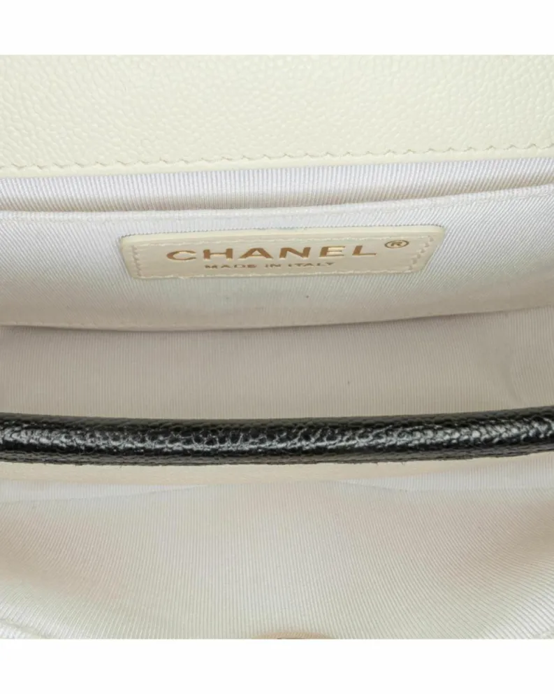 Cross-Body Bags*Chanel Preloved Quilted Leather Crossbody Messenger with Chain Strap and CC White