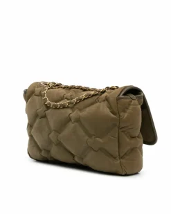 Shoulder Bags*Chanel Preloved Quilted Leather Flap Shoulder Bag with Chain Straps Brown