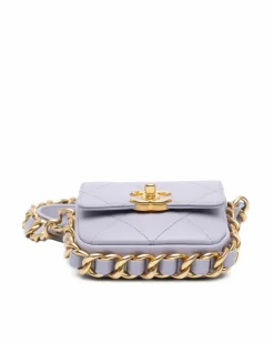 Cross-Body Bags*Chanel Preloved Quilted Leather Chain Strap Crossbody Bag with Turn-Lock Purple