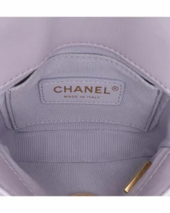 Cross-Body Bags*Chanel Preloved Quilted Leather Chain Strap Crossbody Bag with Turn-Lock Purple