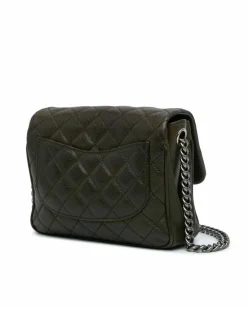 Cross-Body Bags*Chanel Preloved Quilted Leather Crossbody Bag with Chain Strap and CC Turn Brown
