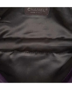 Shoulder Bags*Chanel Preloved Quilted Nylon Bubble Flap Shoulder Bag with Chain Straps Purple