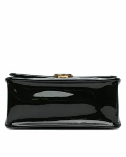 Cross-Body Bags*Chanel Preloved Quilted Patent Leather Crossbody with Chain Strap Black