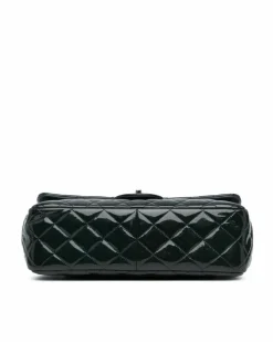Shoulder Bags*Chanel Preloved Quilted Patent Leather Double Flap Shoulder Bag with Twist Blue