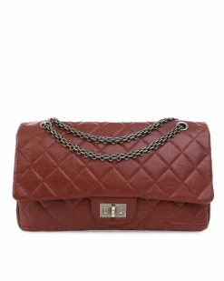 Shoulder Bags*Chanel Preloved Reissue Aged Calfskin Double Flap Shoulder Bag with Chain Red