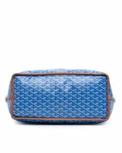 Tote Bags*Goyard Preloved Reversible Anjou GM Coated Canvas Tote Bag with Leather Trim Blue
