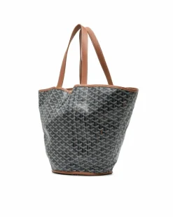 Tote Bags*Goyard Preloved Reversible Coated Canvas Tote with Leather Trim and Open Top Blue