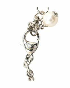 Necklaces*Chanel Preloved Rhinestone Heart Pendant Necklace Silver