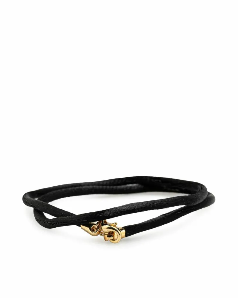 Necklaces*Dior Preloved Rope Strap Choker Necklace with Lobster Clasp Closure Black