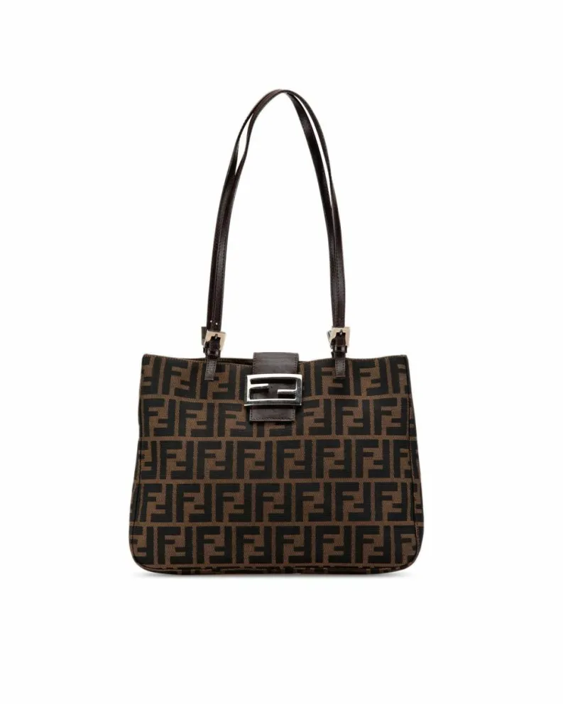 Tote Bags*Fendi Preloved Selleria Zucca Monogram Tote Bag Brown