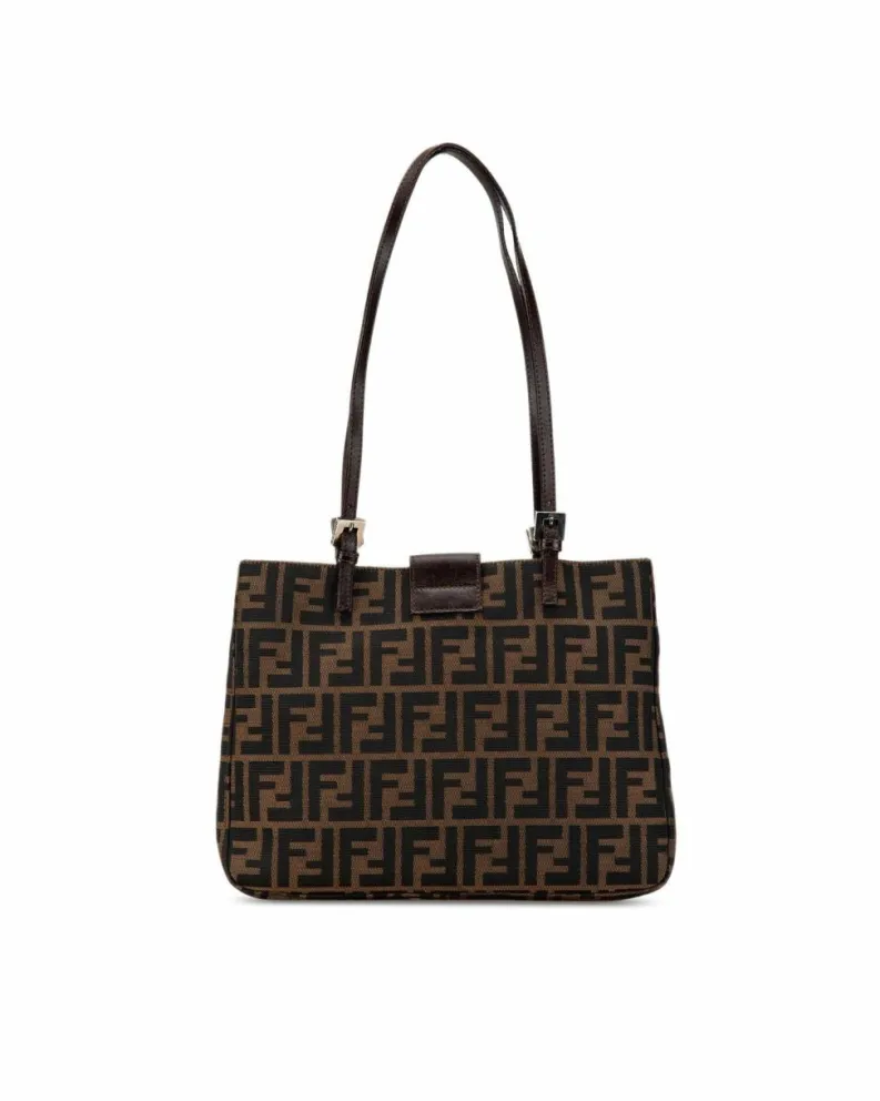 Tote Bags*Fendi Preloved Selleria Zucca Monogram Tote Bag Brown