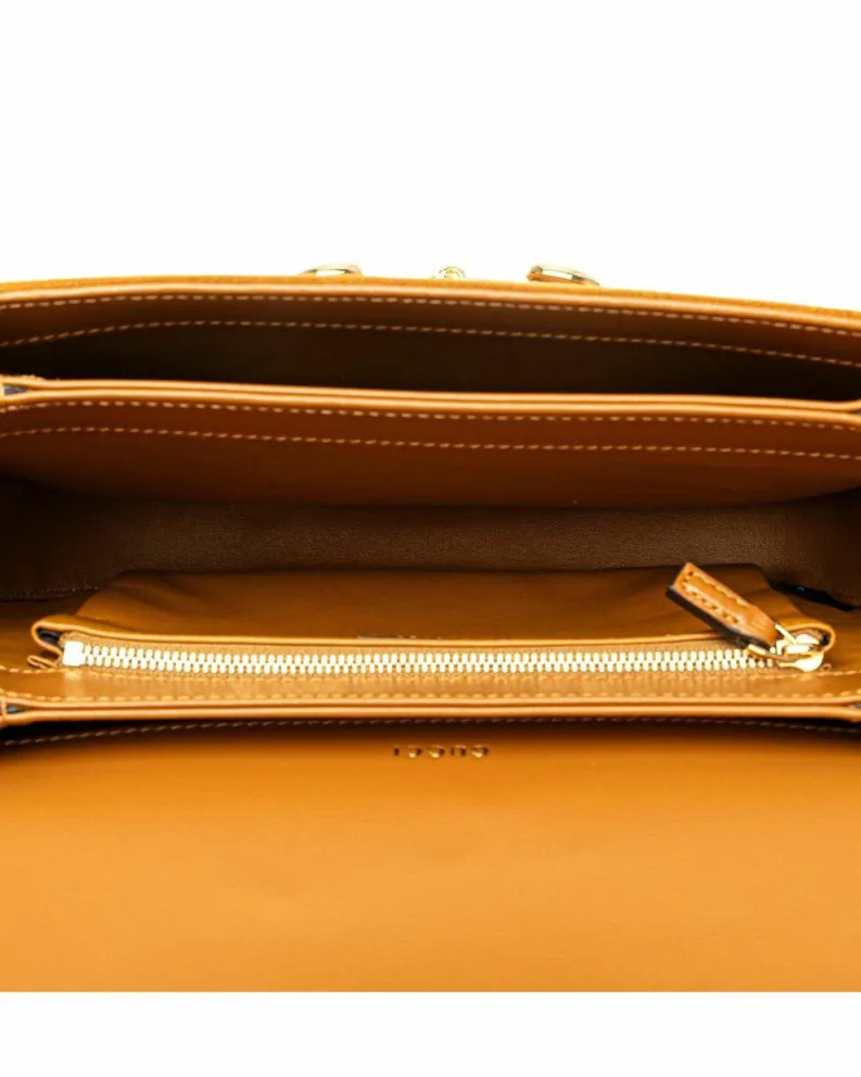 Cross-Body Bags*Gucci Preloved Shearling Trimmed Suede Crossbody Bag with Horsebit Detail Brown